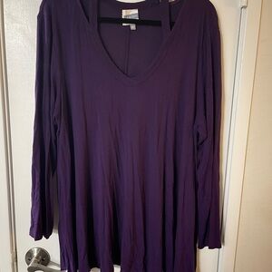 Purple Oversized Long Sleeve Tunic